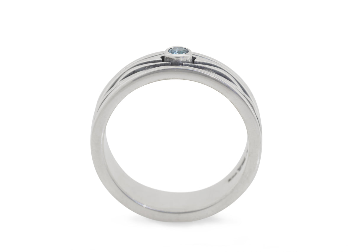 Patterned Gemstone Elvish Woodland Ring, White Gold & Platinum