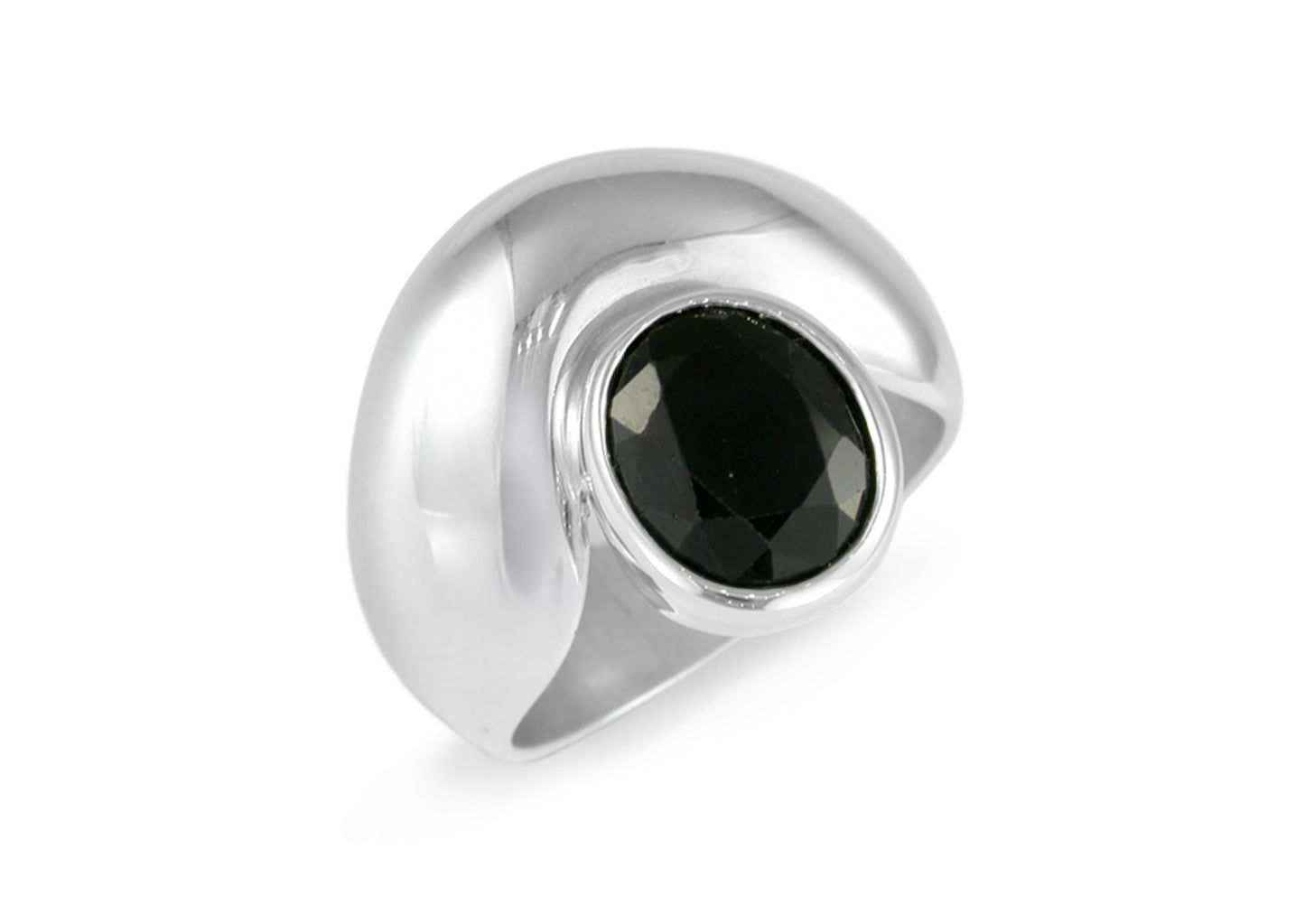 Black Sapphire Ring, Sterling Silver