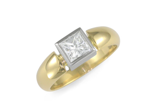 18ct Yellow Gold and Platinum Diamond Ring