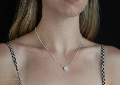 Round Love Stories Diamond Pendant, White Gold