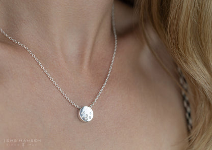 Round Love Stories Scattered Diamond Pendant, White Gold