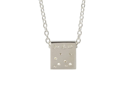 Square Love Stories Scattered Diamond Pendant, Sterling Silver