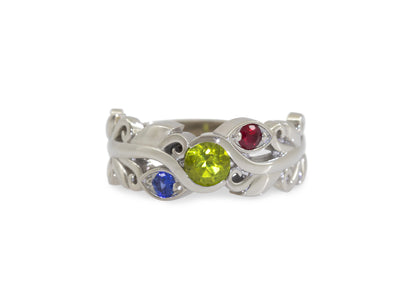 Customised Three-Stone Elvish Vine Rings