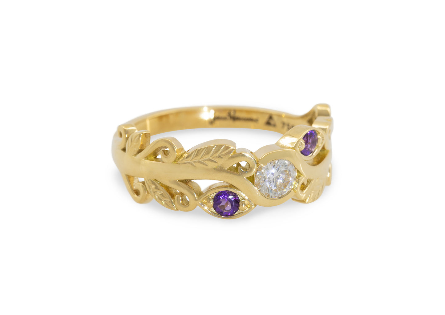Customised Three-Stone Elvish Vine Rings