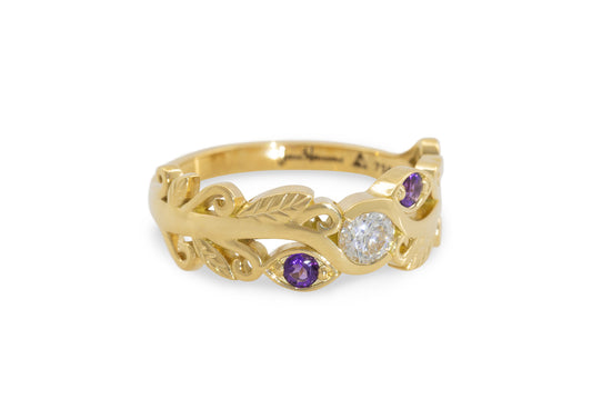 Customised Three-Stone Elvish Vine Rings