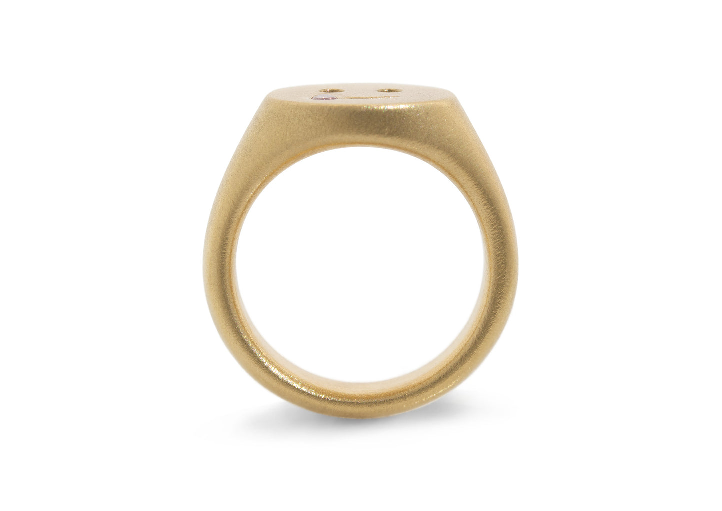 Pink Diamond Emoji Signet Ring, Yellow Gold