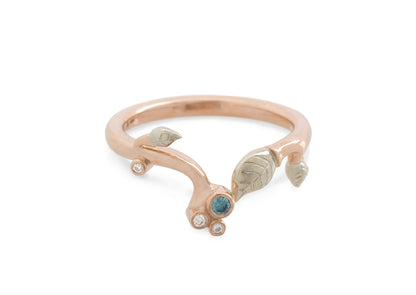 Elvish Fairytale Wedding Set, Red & White Gold