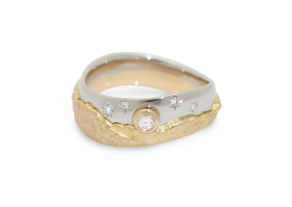 Dwarven Mountain Ring, Platinum & Red Gold