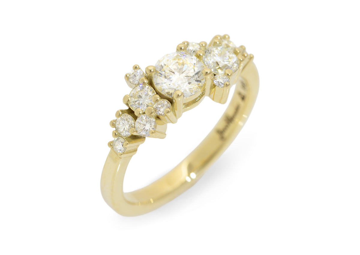 Diamond Cluster Ring, Yellow Gold