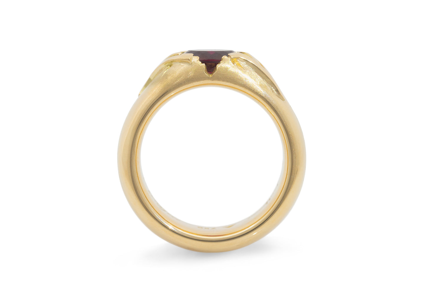 Ruby Rune Ring, Yellow Gold