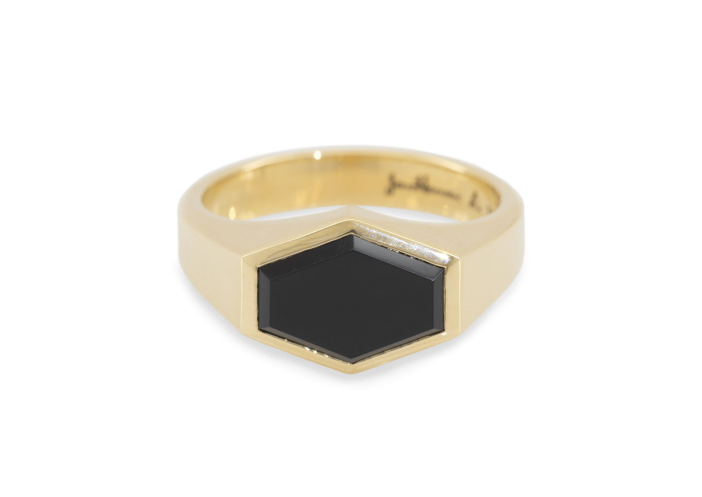 Dwarven Onyx Signet Ring, Yellow Gold