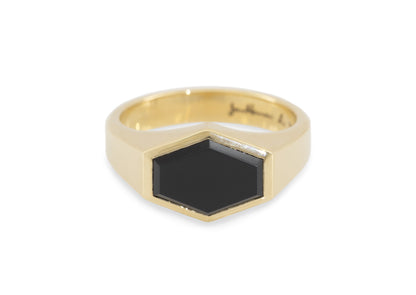 Dwarven Onyx Signet Ring, Yellow Gold