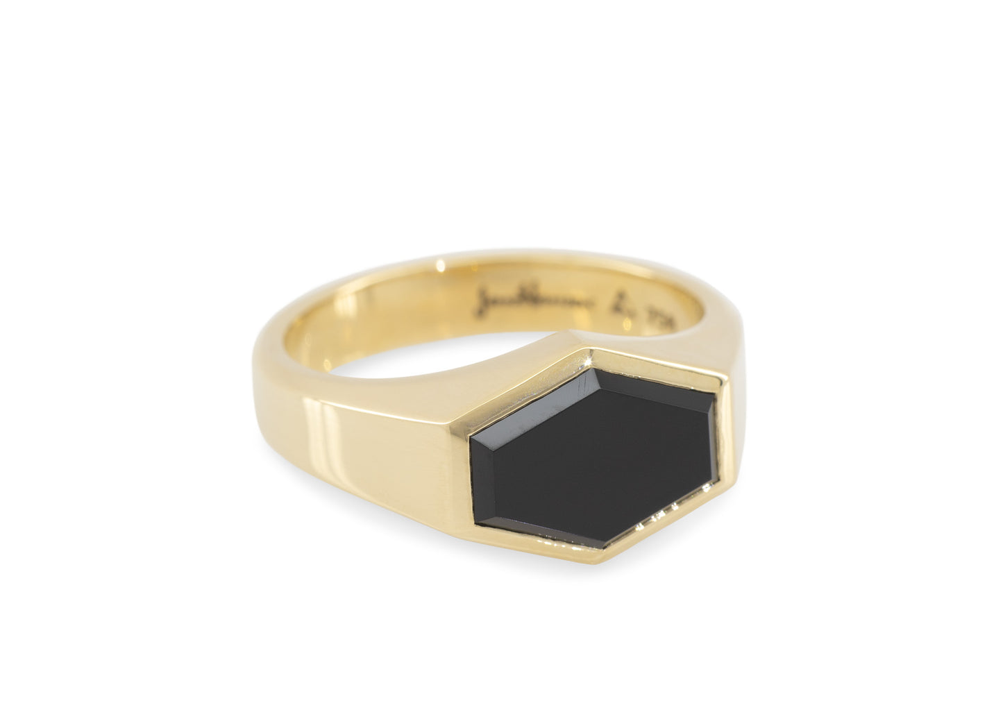 Dwarven Onyx Signet Ring, Yellow Gold