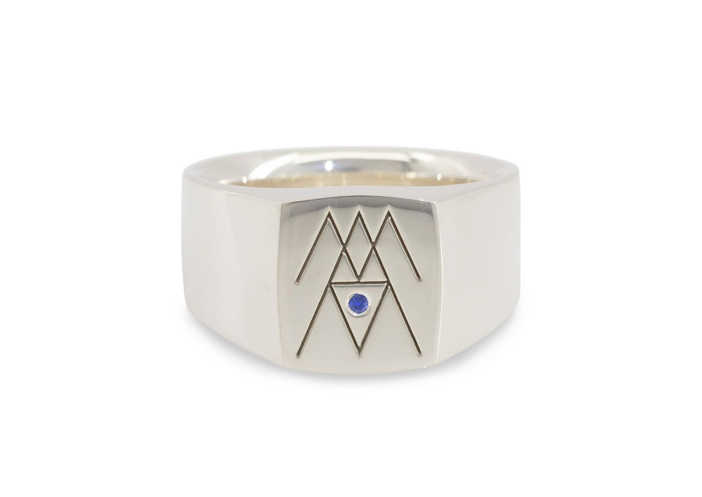 Geometric Signet Ring, Sterling Silver