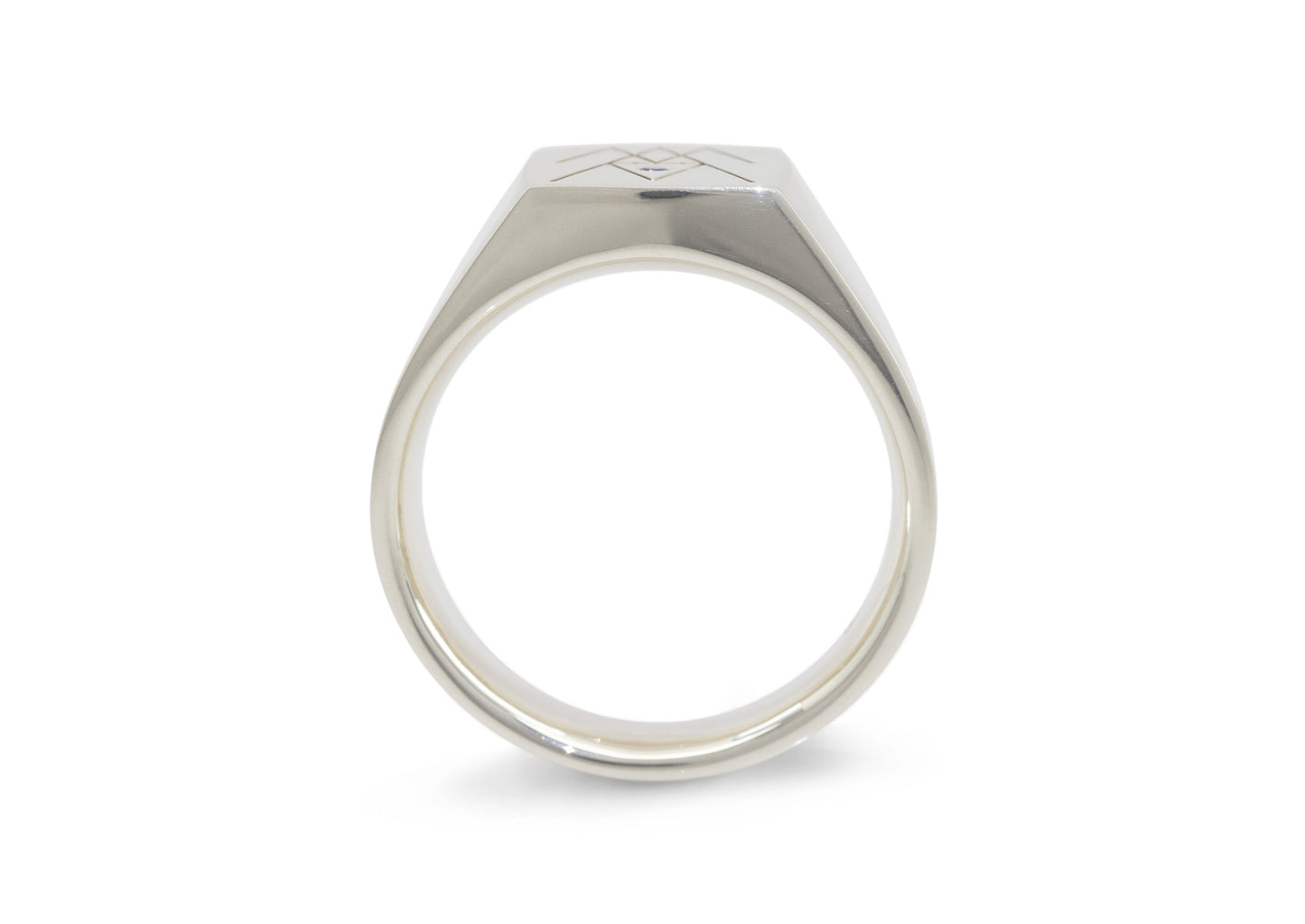 Geometric Signet Ring, Sterling Silver