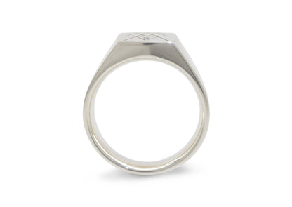 Geometric Signet Ring, Sterling Silver