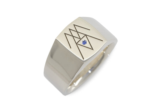 Geometric Signet Ring, Sterling Silver