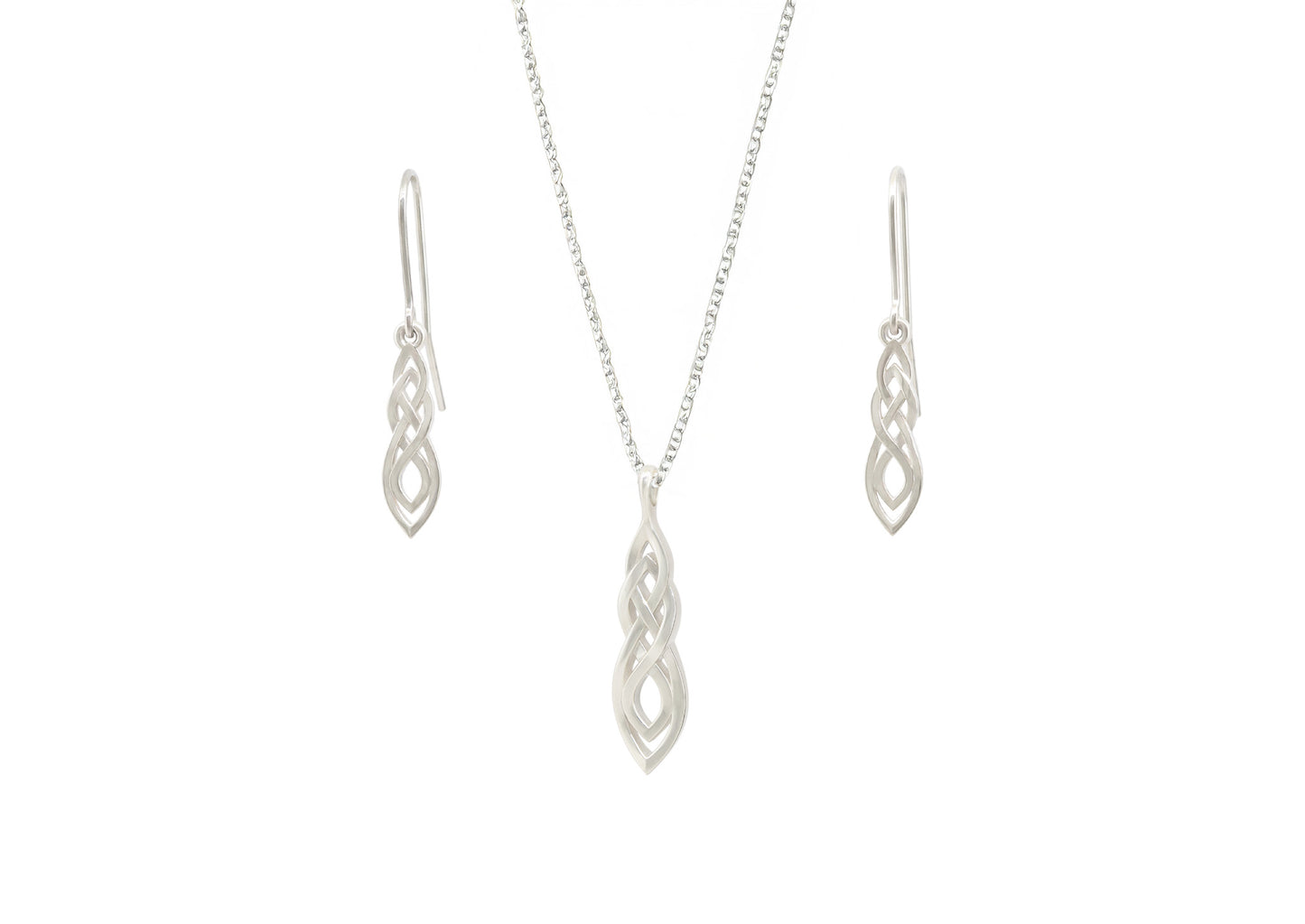 Elvish Woodland Earring & Pendant Set, Sterling Silver