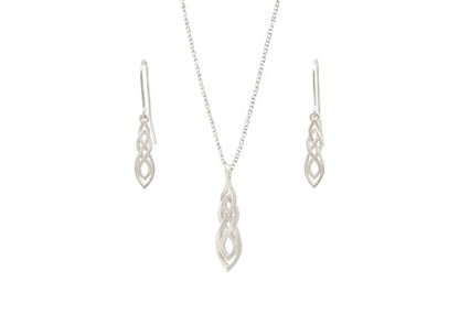 Elvish Woodland Earring & Pendant Set, Sterling Silver