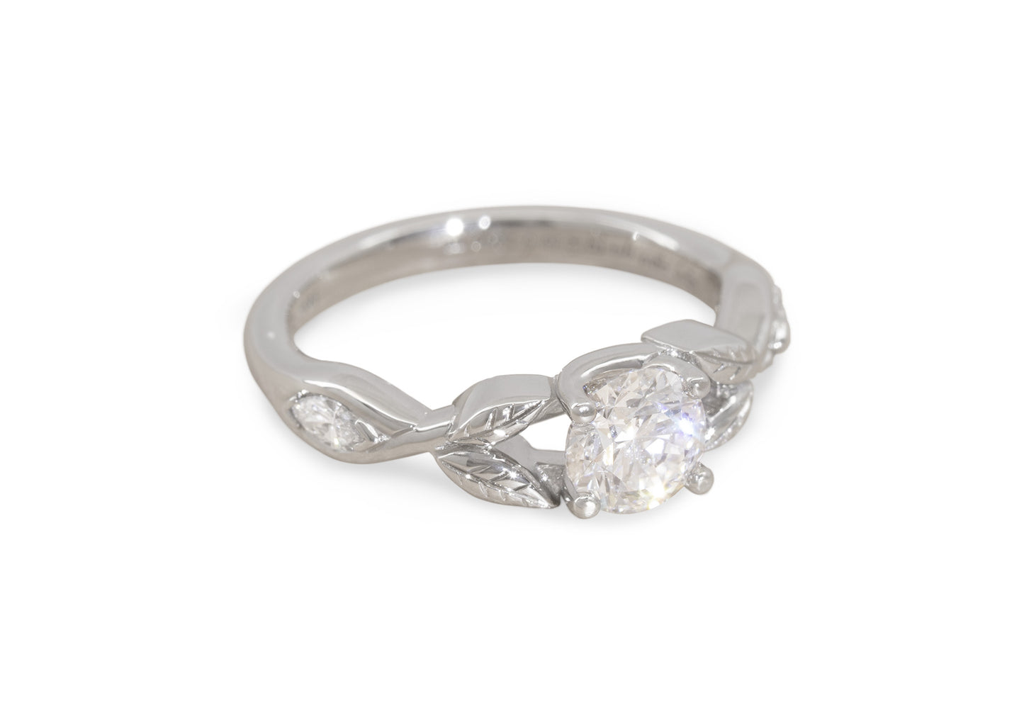 Customised Diamond Elvish Vine Engagement Ring, Platinum