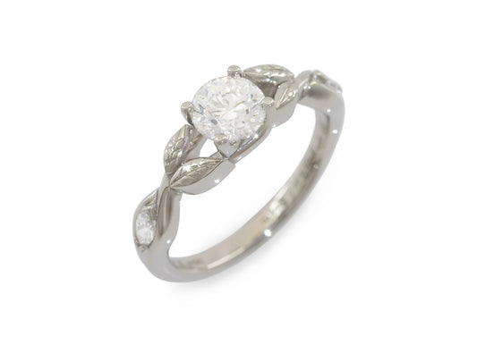 Customised Diamond Elvish Vine Engagement Ring, Platinum