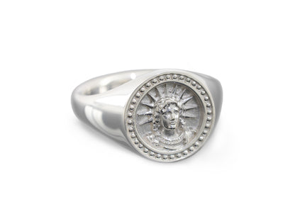 Custom Crest Signet Ring, Sterling Silver