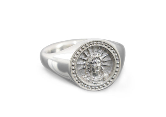 Custom Crest Signet Ring, Sterling Silver