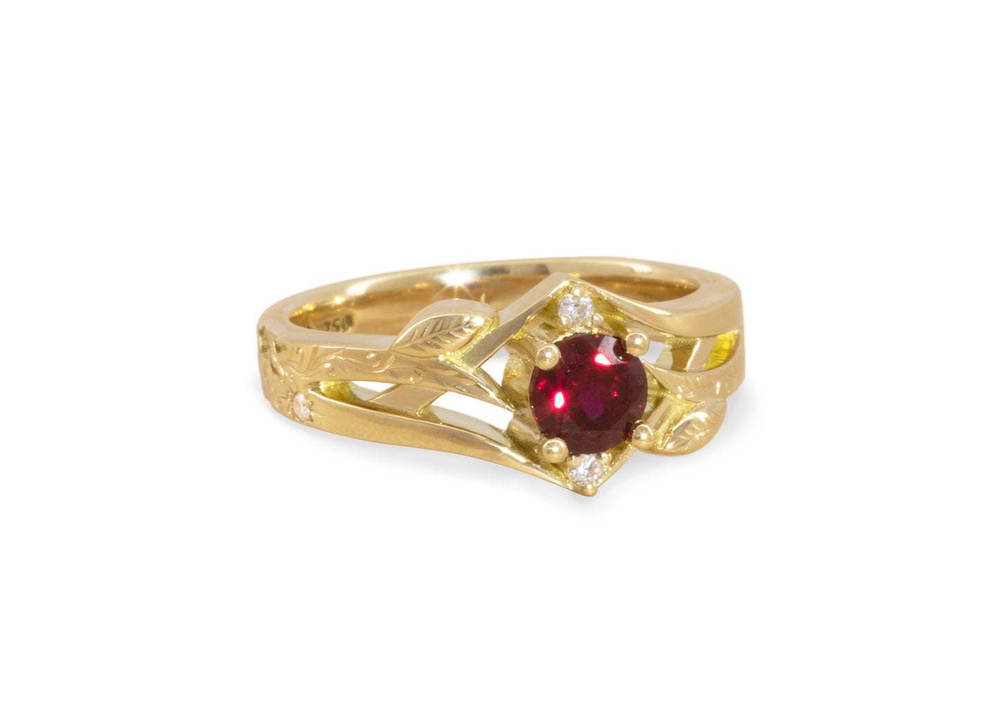Celestial Elvish Woodland Ring, Yellow Gold