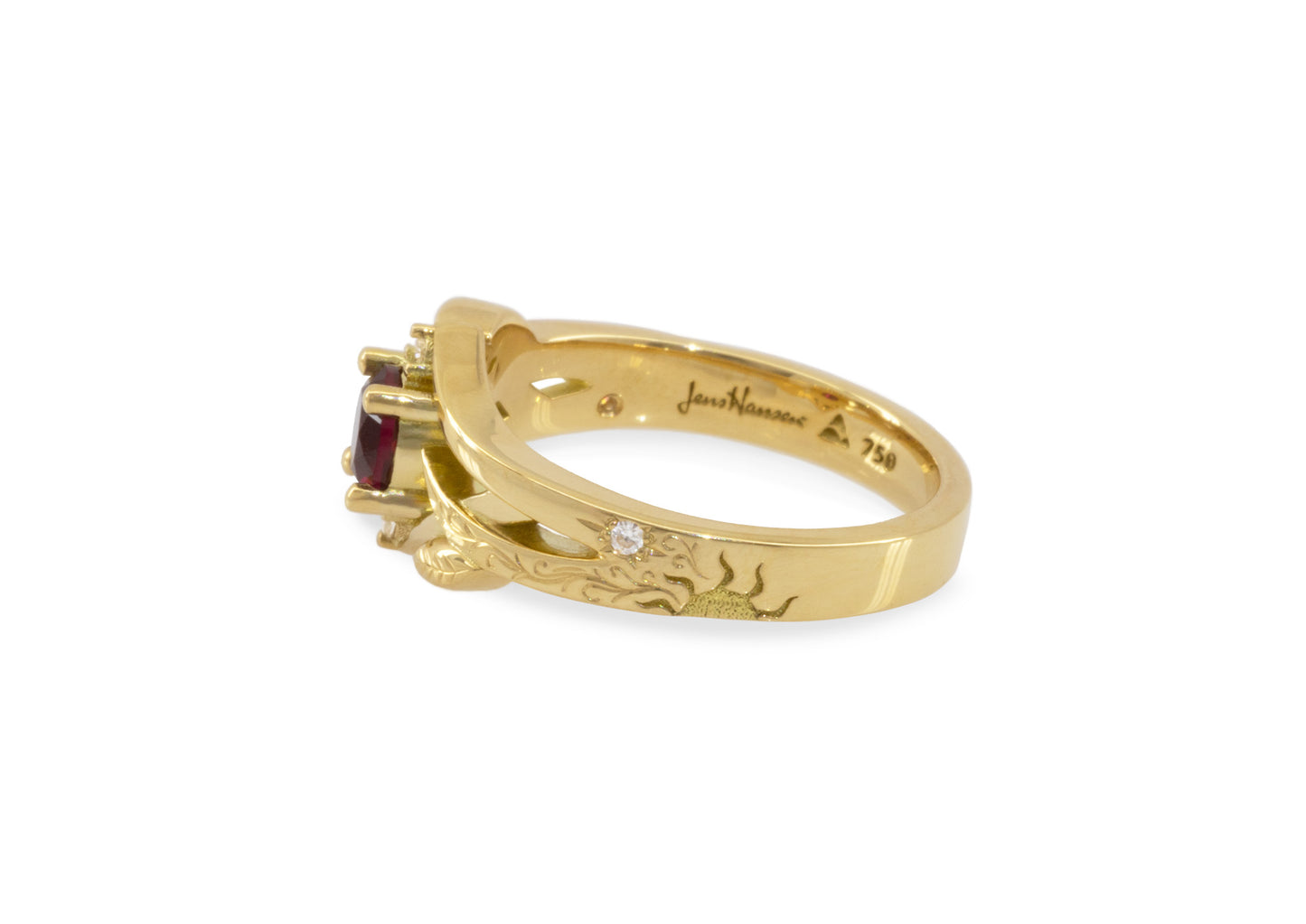 Celestial Elvish Woodland Ring, Yellow Gold