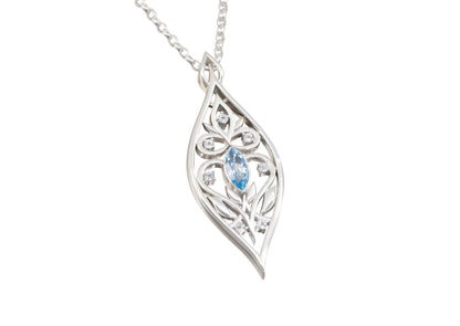 Intricate Marquise Vine Pendant, Sterling Silver