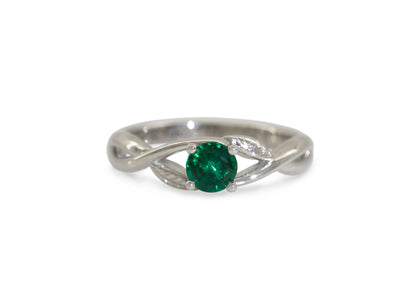 Emerald Vine Ring, Platinum