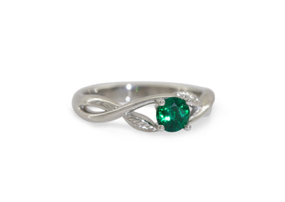 Emerald Vine Ring, Platinum