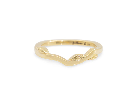 Delicate Woodland Wedding Band, Yellow Gold
