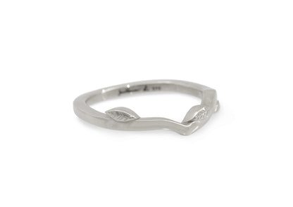 Delicate Woodland Wedding Band, White Gold & Platinum
