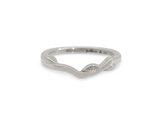 Delicate Woodland Wedding Band, White Gold & Platinum