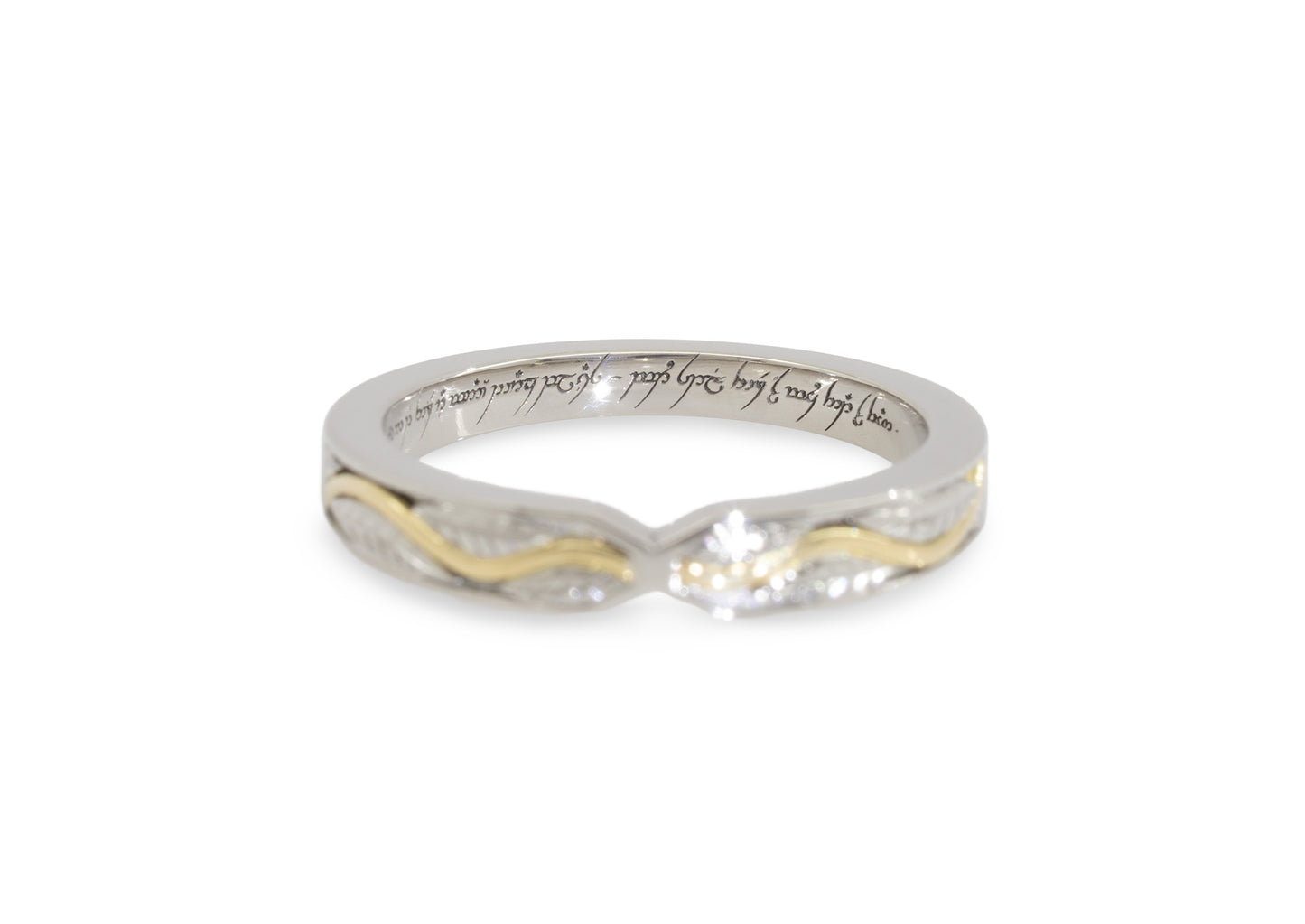 Vine Inlay Band, Platinum & Yellow Gold