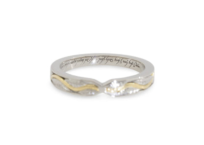 Vine Inlay Band, Platinum & Yellow Gold