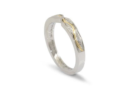 Vine Inlay Band, Platinum & Yellow Gold