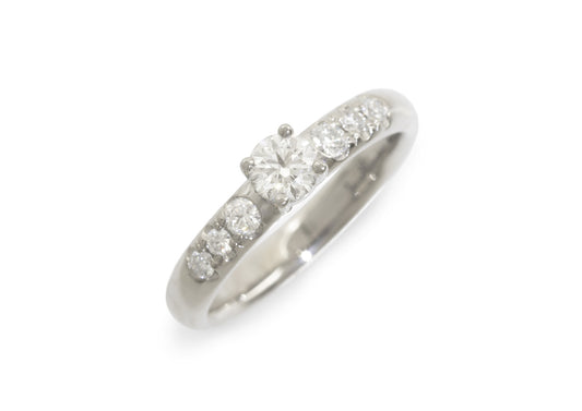 Custom-Set Petite Engagement Ring, Platinum