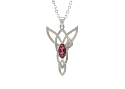 Marquise Gemstone Elvish Woodland Pendant, White Gold & Platinum