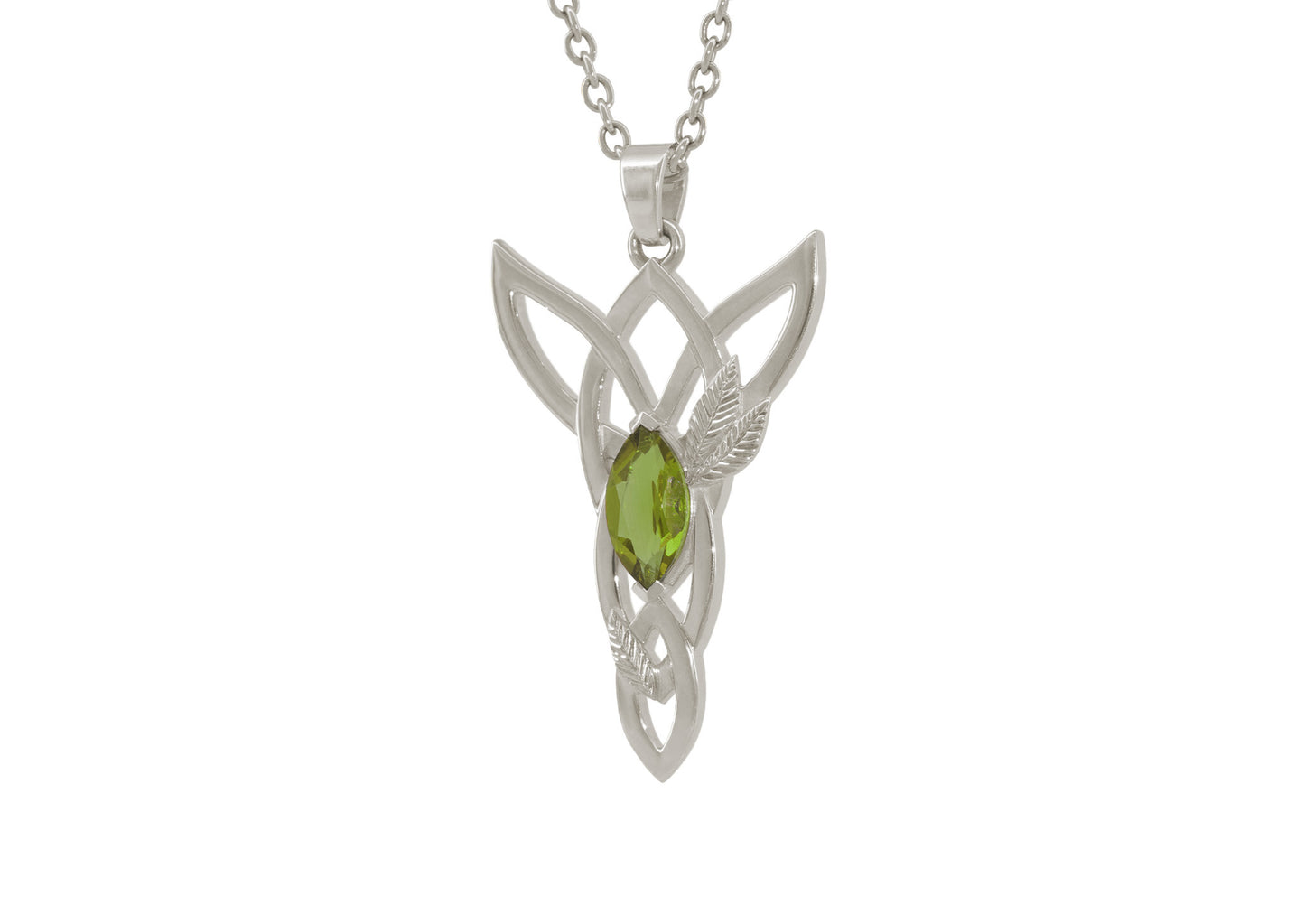 Marquise Gemstone Elvish Woodland Pendant, White Gold & Platinum
