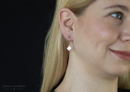 Angled Square Love Stories Diamond Earrings, Sterling Silver
