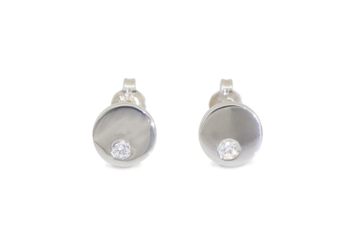 Round Love Stories Diamond Earrings, Sterling Silver