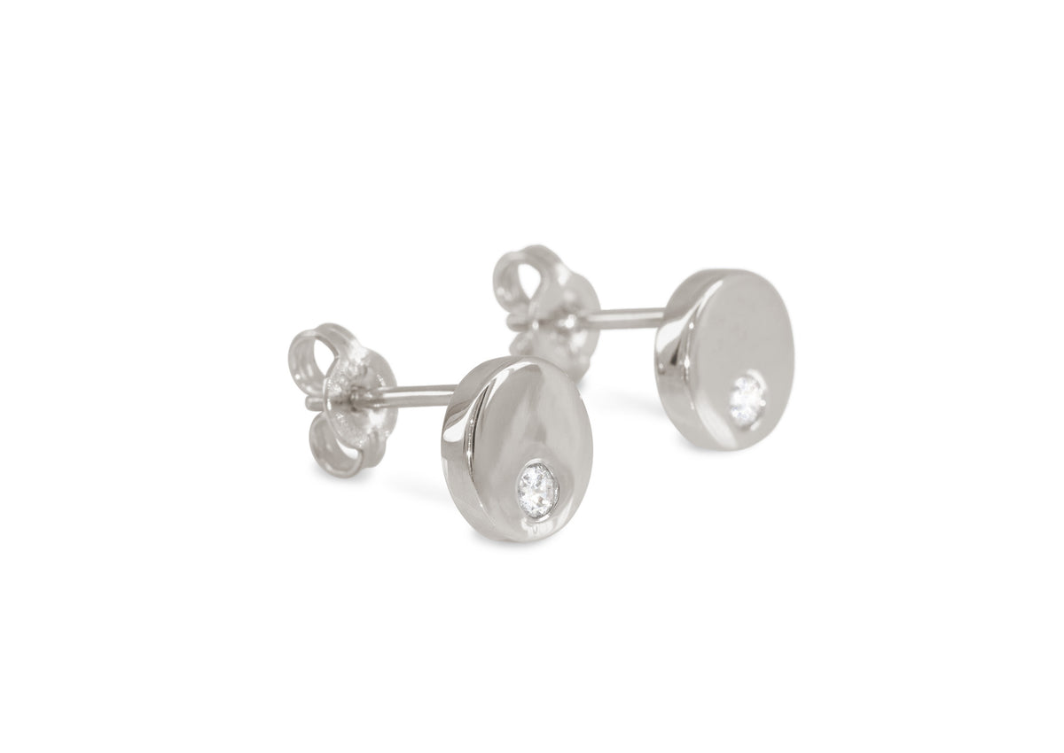 Round Love Stories Diamond Earrings, White Gold & Platinum