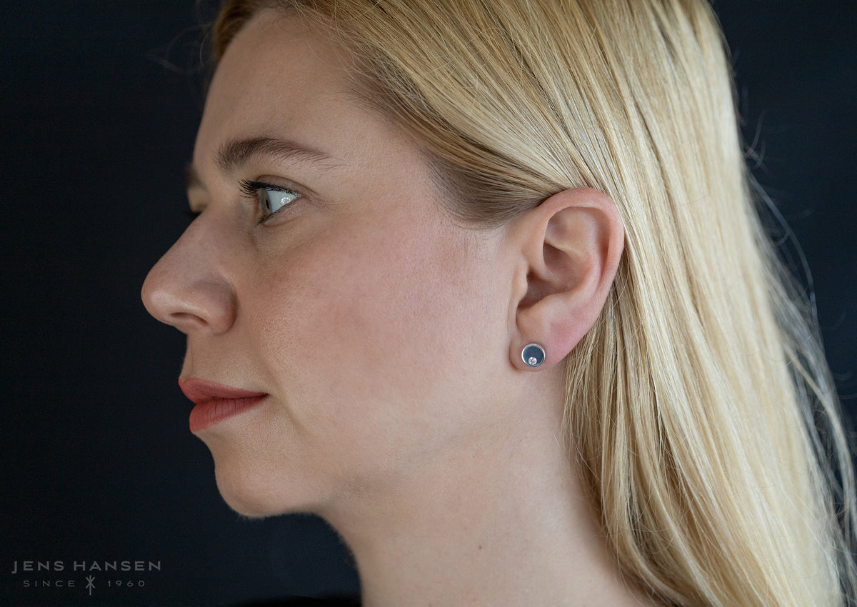 Round Love Stories Diamond Earrings, Sterling Silver