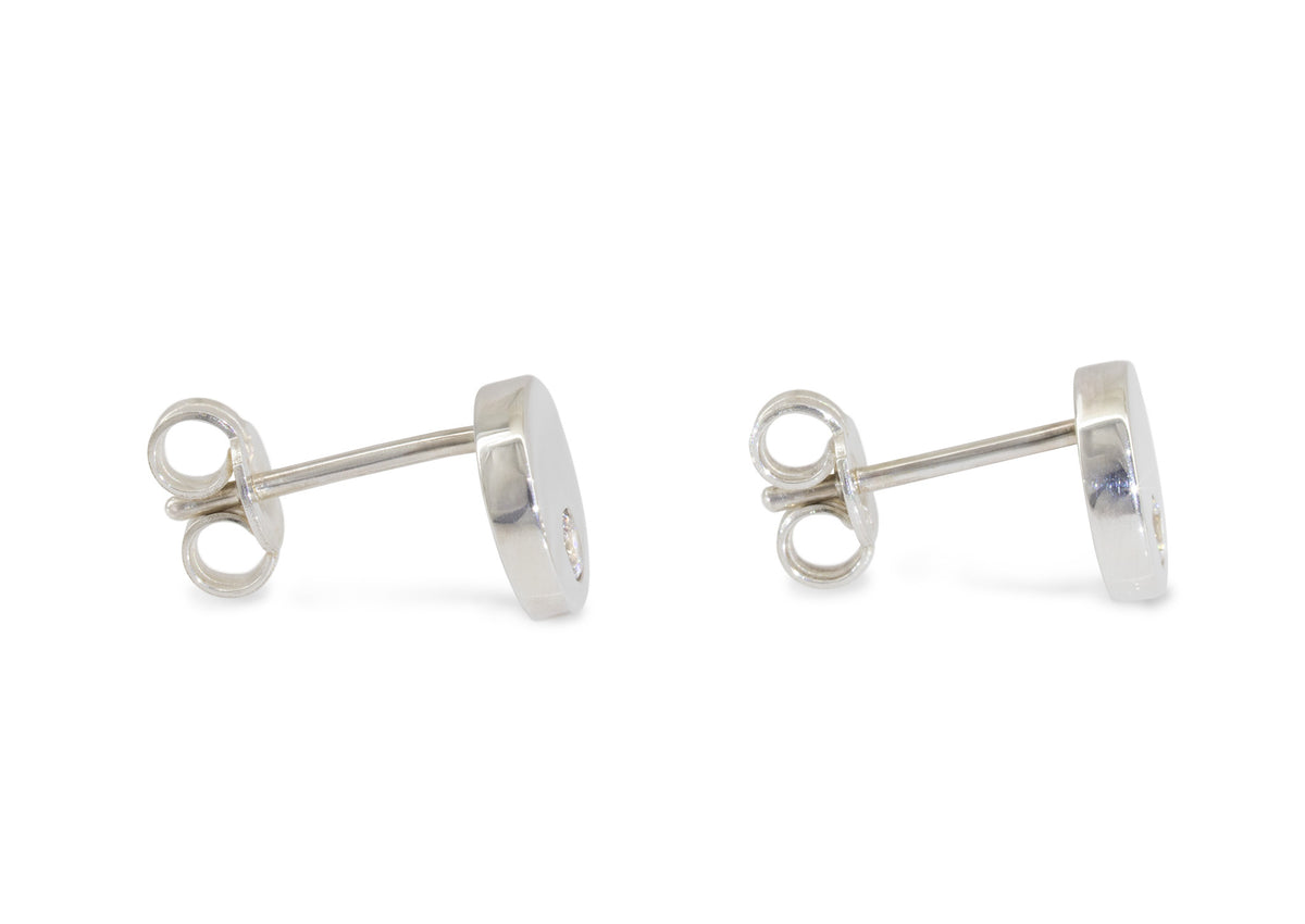 Round Love Stories Diamond Earrings, Sterling Silver