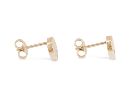 Round Love Stories Diamond Earrings, Red Gold