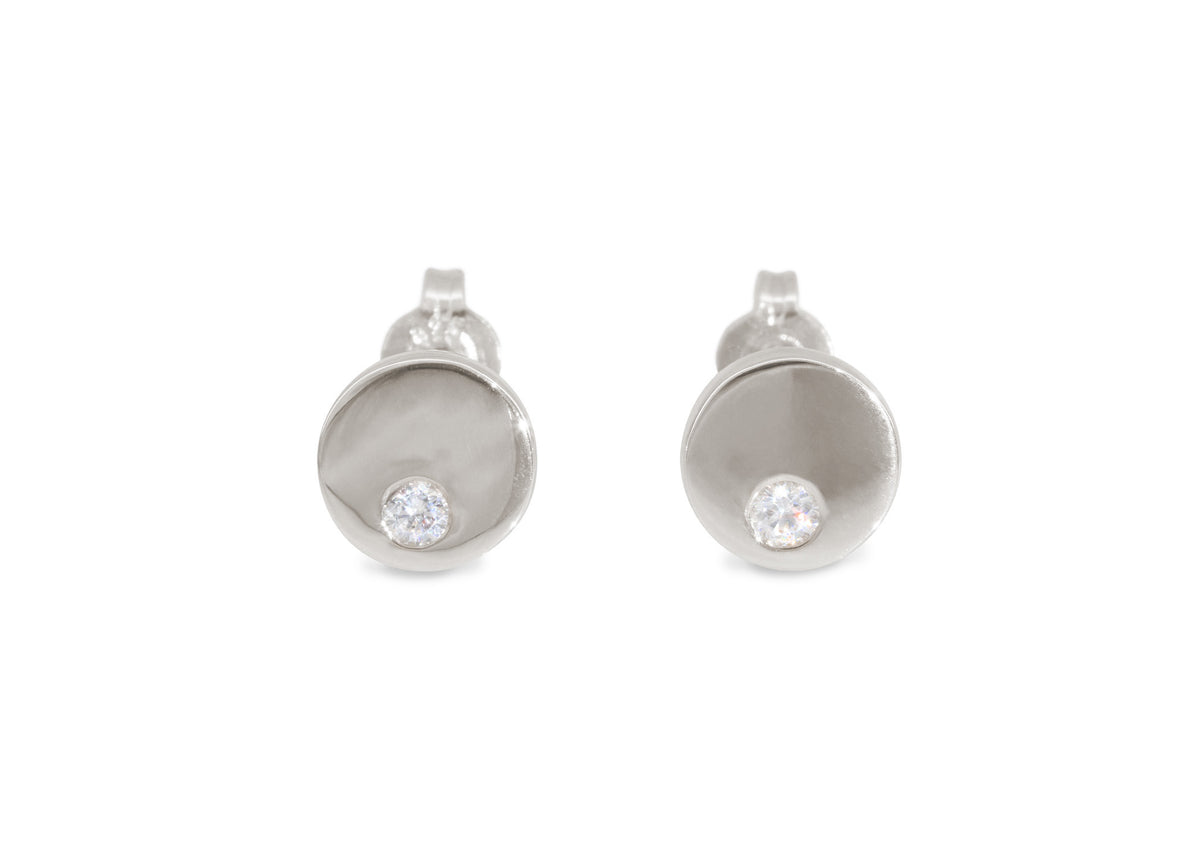 Round Love Stories Diamond Earrings, White Gold & Platinum
