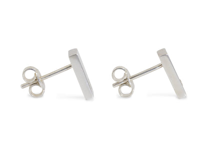 Rectangle Love Stories Diamond Earrings, Sterling Silver