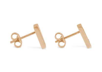 Rectangle Love Stories Diamond Earrings, Red Gold